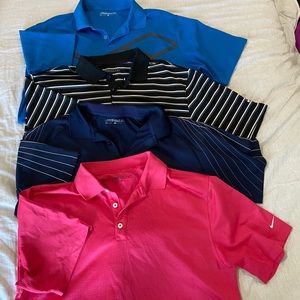 Set of 4 men’s Nike golf polo shirts (L)